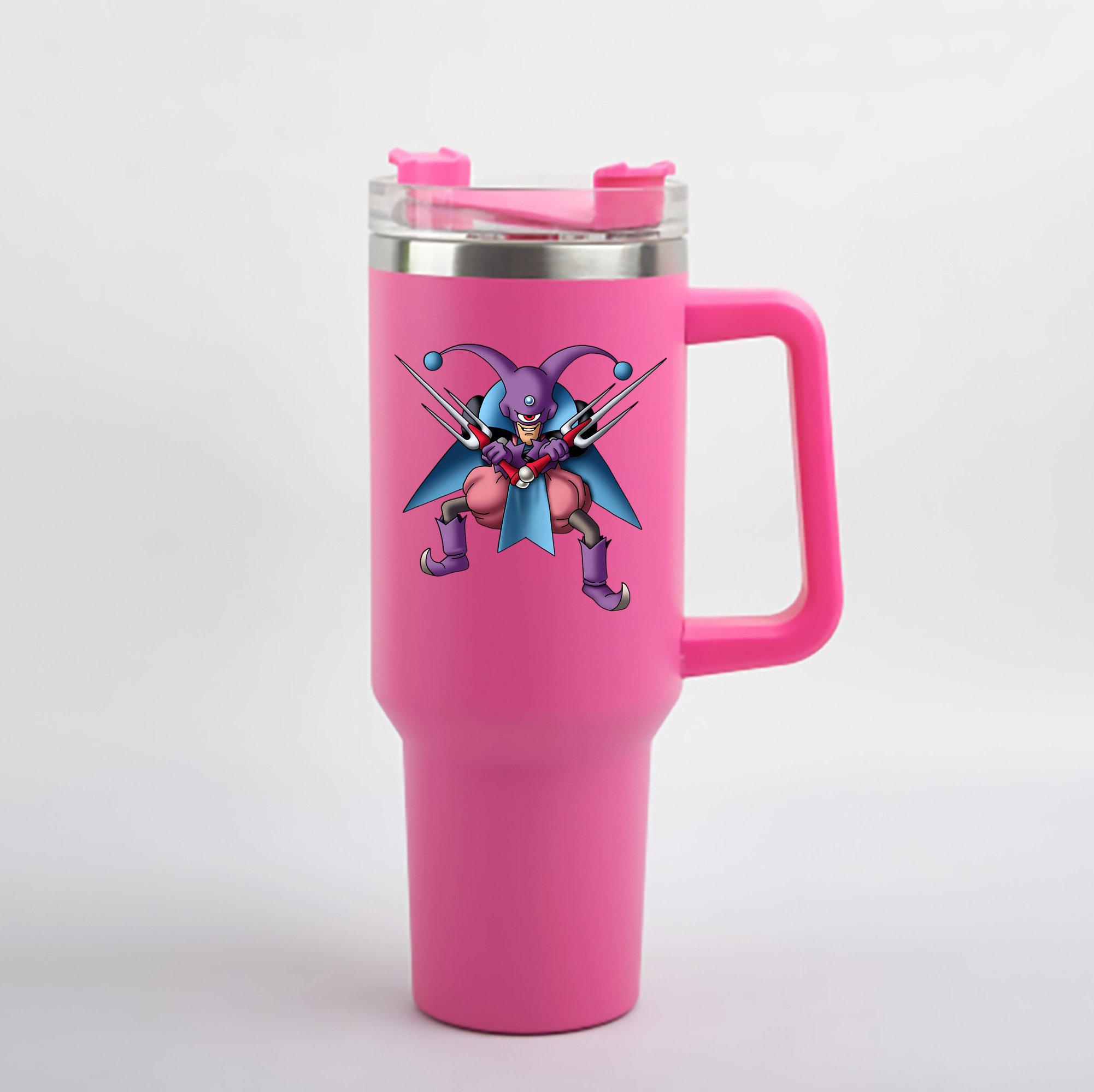 （画像用） ドラゴンクエスト Doragon Kuesuto Dragon Quest 1200mL車用タンブラー - クリスタルステッカー（プラスチックストロー付き）